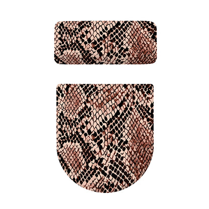 Watercolor Snakeskin Print Toilet Lid And Tank Cover Set