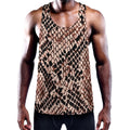Watercolor Snakeskin Print Men's Workout Tank Top