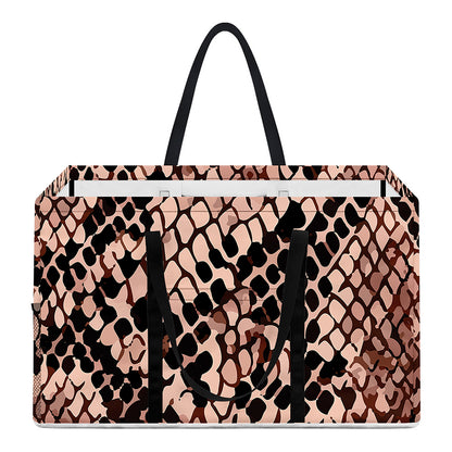 Watercolor Snakeskin Print Utility Tote Bag