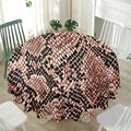 Watercolor Snakeskin Print Waterproof Round Tablecloth