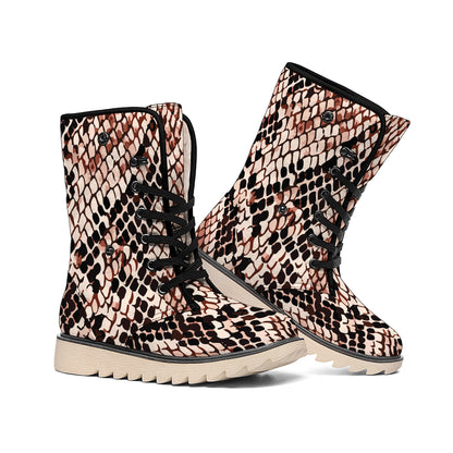 Watercolor Snakeskin Print Winter Boots