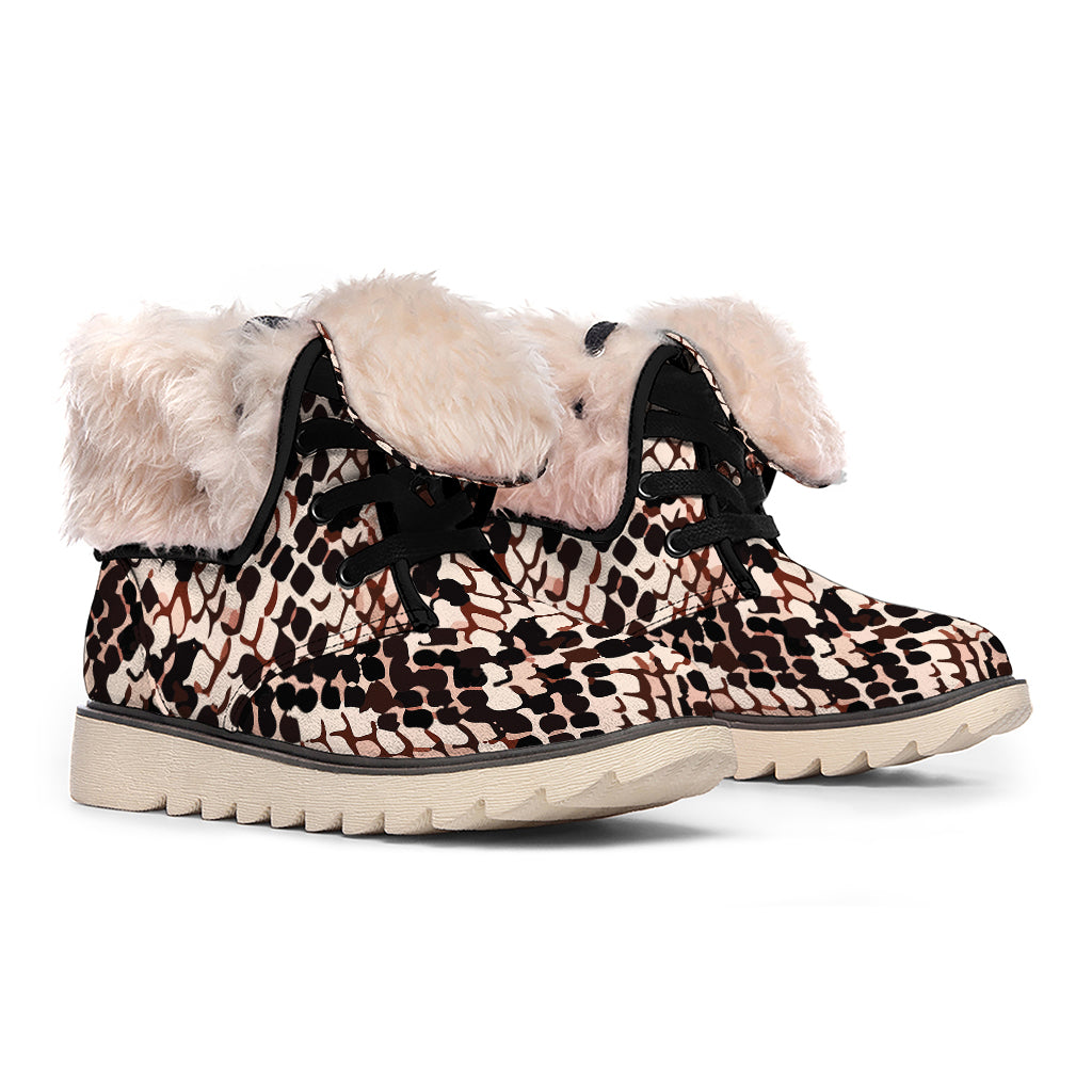 Watercolor Snakeskin Print Winter Boots