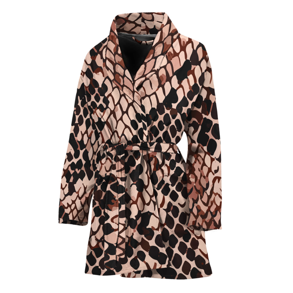 Watercolor Snakeskin Print Women's Bathrobe