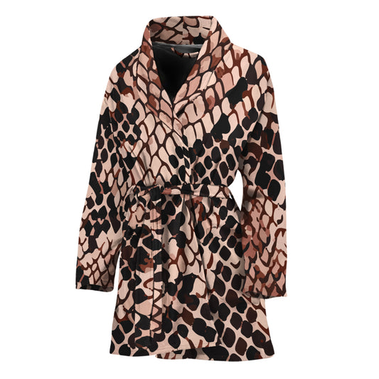 Watercolor Snakeskin Print Women's Bathrobe