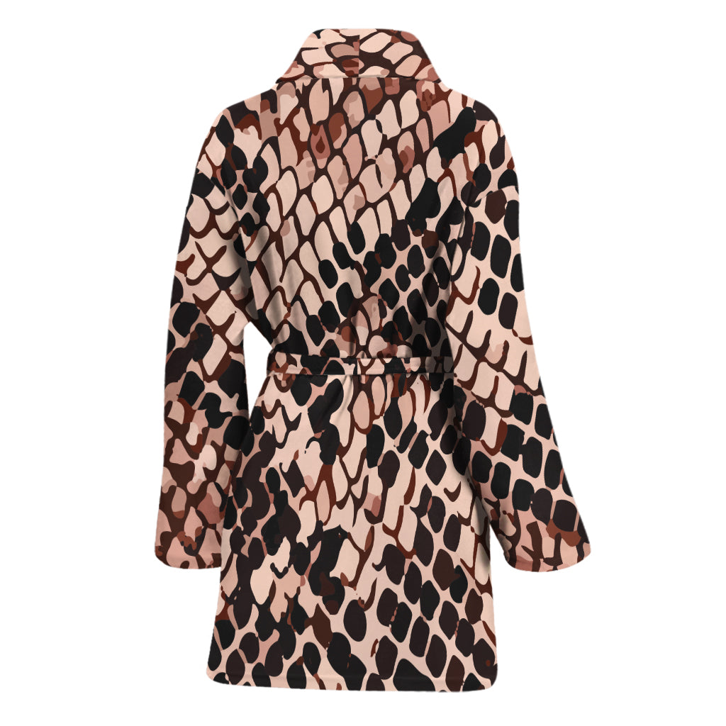 Watercolor Snakeskin Print Women's Bathrobe