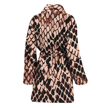 Watercolor Snakeskin Print Women's Bathrobe
