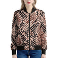 Watercolor Snakeskin Print Women's Bomber Jacket
