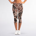 Watercolor Snakeskin Print Women's Capri Leggings