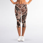 Watercolor Snakeskin Print Women's Capri Leggings