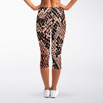 Watercolor Snakeskin Print Women's Capri Leggings