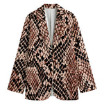 Watercolor Snakeskin Print Women's Cotton Blazer