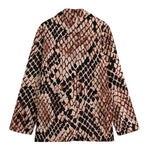 Watercolor Snakeskin Print Women's Cotton Blazer