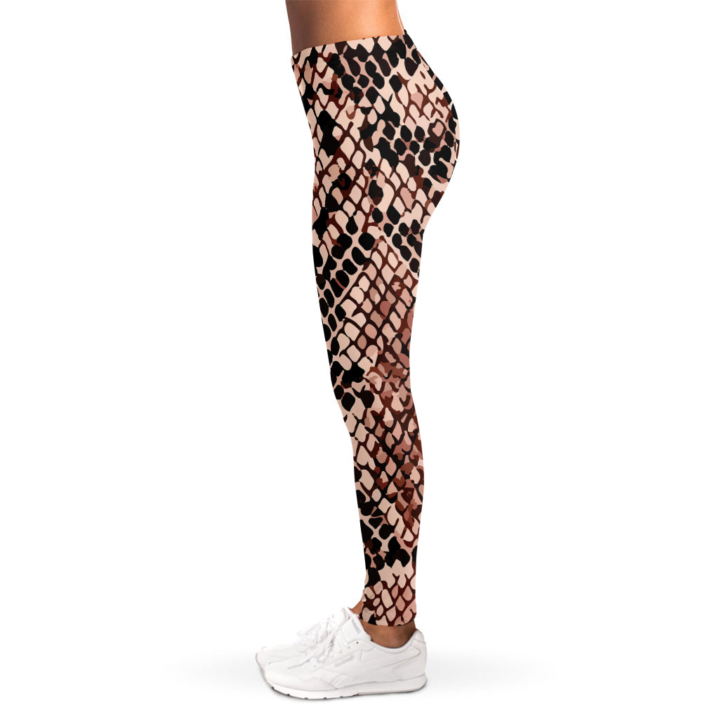 Watercolor Snakeskin Print Women's Leggings