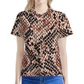 Watercolor Snakeskin Print Women's Polo Shirt