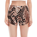 Watercolor Snakeskin Print Women's Split Running Shorts