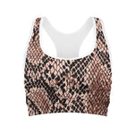Watercolor Snakeskin Print Women's Sports Bra