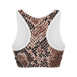 Watercolor Snakeskin Print Women's Sports Bra