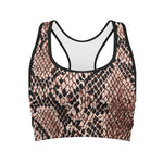 Watercolor Snakeskin Print Women's Sports Bra