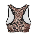 Watercolor Snakeskin Print Women's Sports Bra