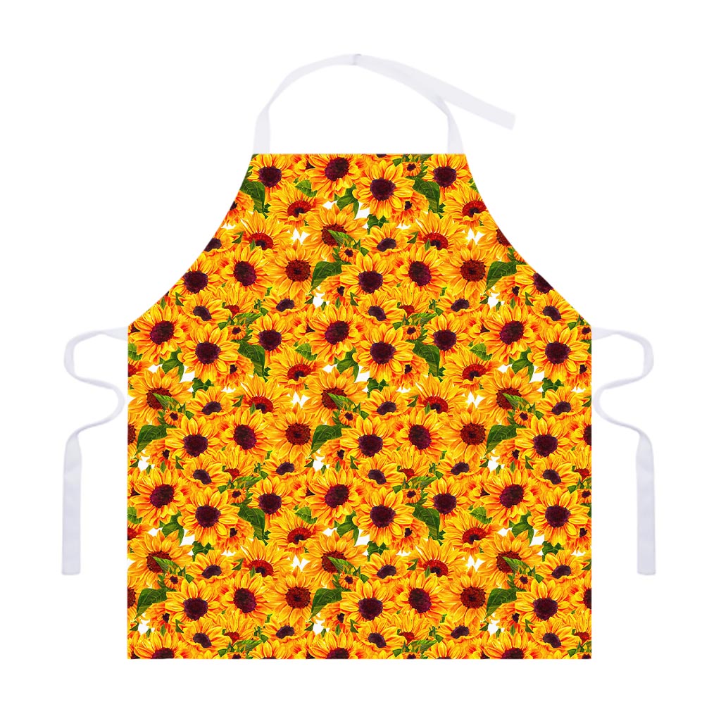 Watercolor Sunflower Pattern Print Adjustable Apron