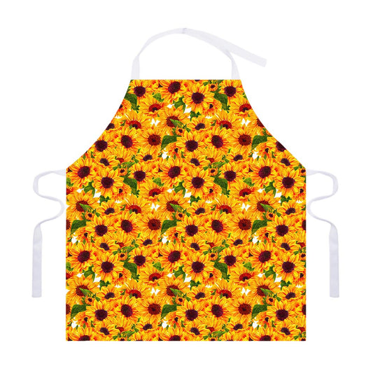 Watercolor Sunflower Pattern Print Adjustable Apron