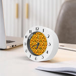 Watercolor Sunflower Pattern Print Alarm Clock