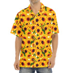 Watercolor Sunflower Pattern Print Aloha Shirt