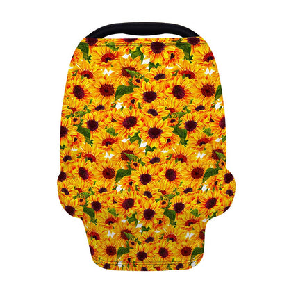 Watercolor Sunflower Pattern Print Baby Seat Cover