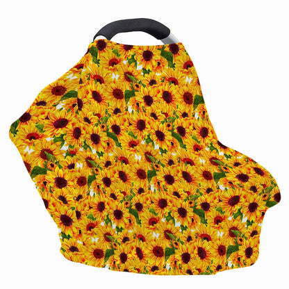 Watercolor Sunflower Pattern Print Baby Seat Cover
