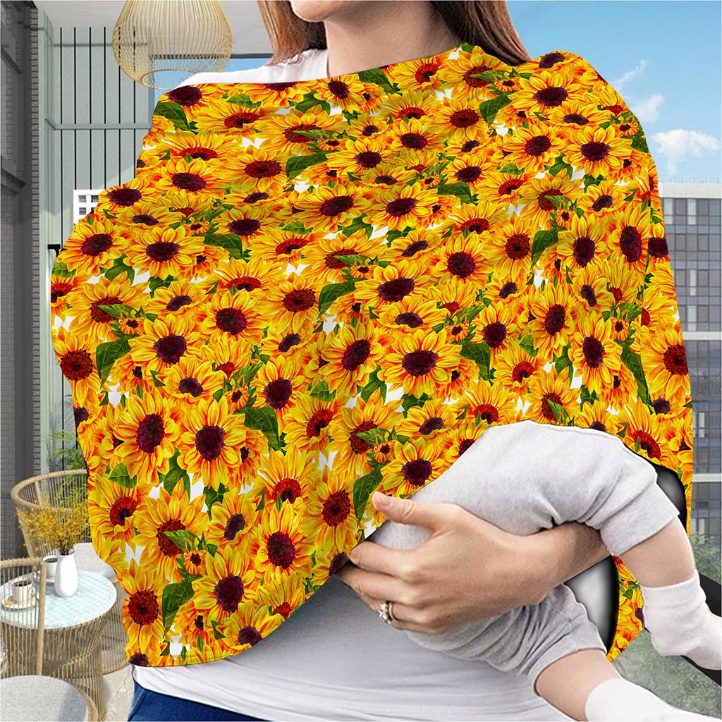 Watercolor Sunflower Pattern Print Baby Seat Cover