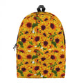 Watercolor Sunflower Pattern Print School Backpack