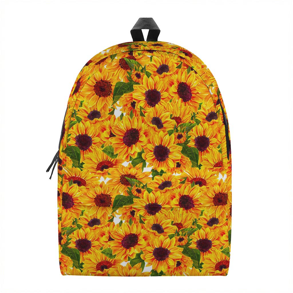 Watercolor Sunflower Pattern Print Backpack