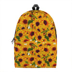Watercolor Sunflower Pattern Print Backpack