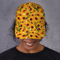 Watercolor Sunflower Pattern Print Baseball Cap