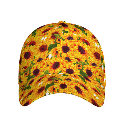 Watercolor Sunflower Pattern Print Baseball Cap