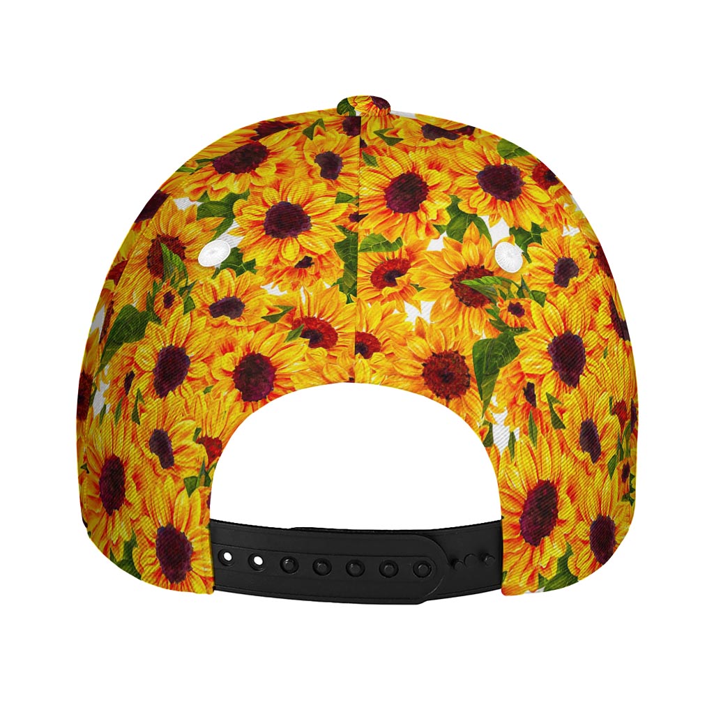 Watercolor Sunflower Pattern Print Baseball Cap