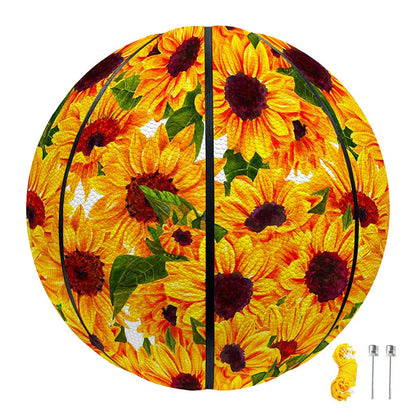 Watercolor Sunflower Pattern Print Basketball