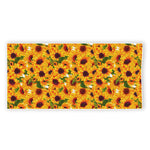 Watercolor Sunflower Pattern Print Beach Towel