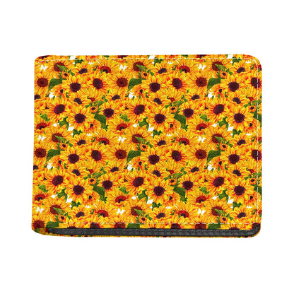 Watercolor Sunflower Pattern Print Bifold Wallet