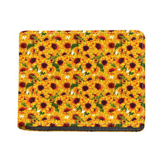 Watercolor Sunflower Pattern Print Bifold Wallet