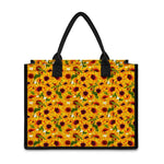 Watercolor Sunflower Pattern Print Canvas Tote Bag