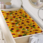 Watercolor Sunflower Pattern Print Changing Pad Cover