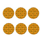 Watercolor Sunflower Pattern Print Coaster Set