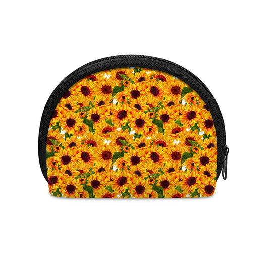Watercolor Sunflower Pattern Print Coin Purse