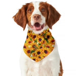 Watercolor Sunflower Pattern Print Dog Bandana