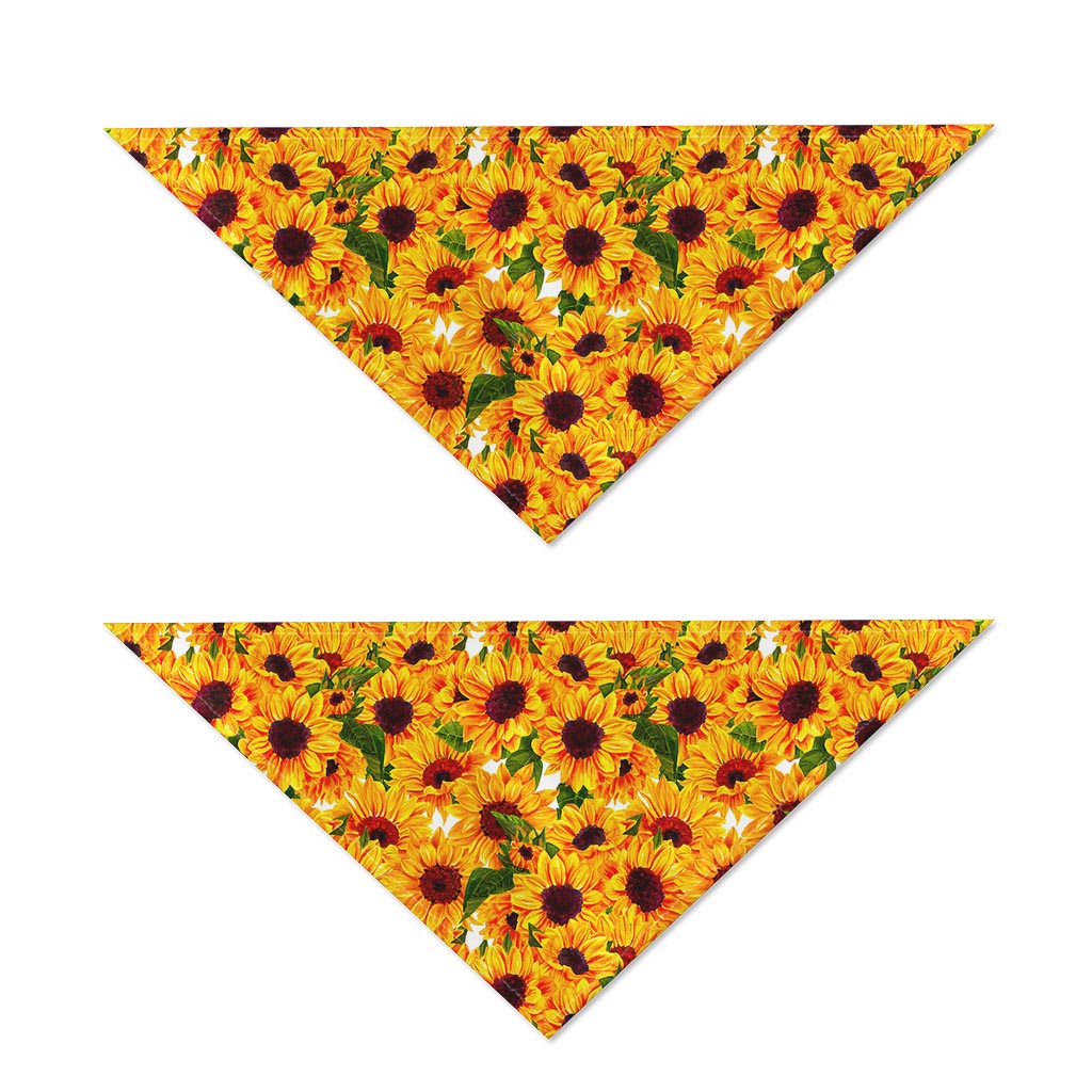 Watercolor Sunflower Pattern Print Dog Bandana