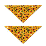Watercolor Sunflower Pattern Print Dog Bandana
