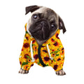 Watercolor Sunflower Pattern Print Dog Zip Up Hoodie