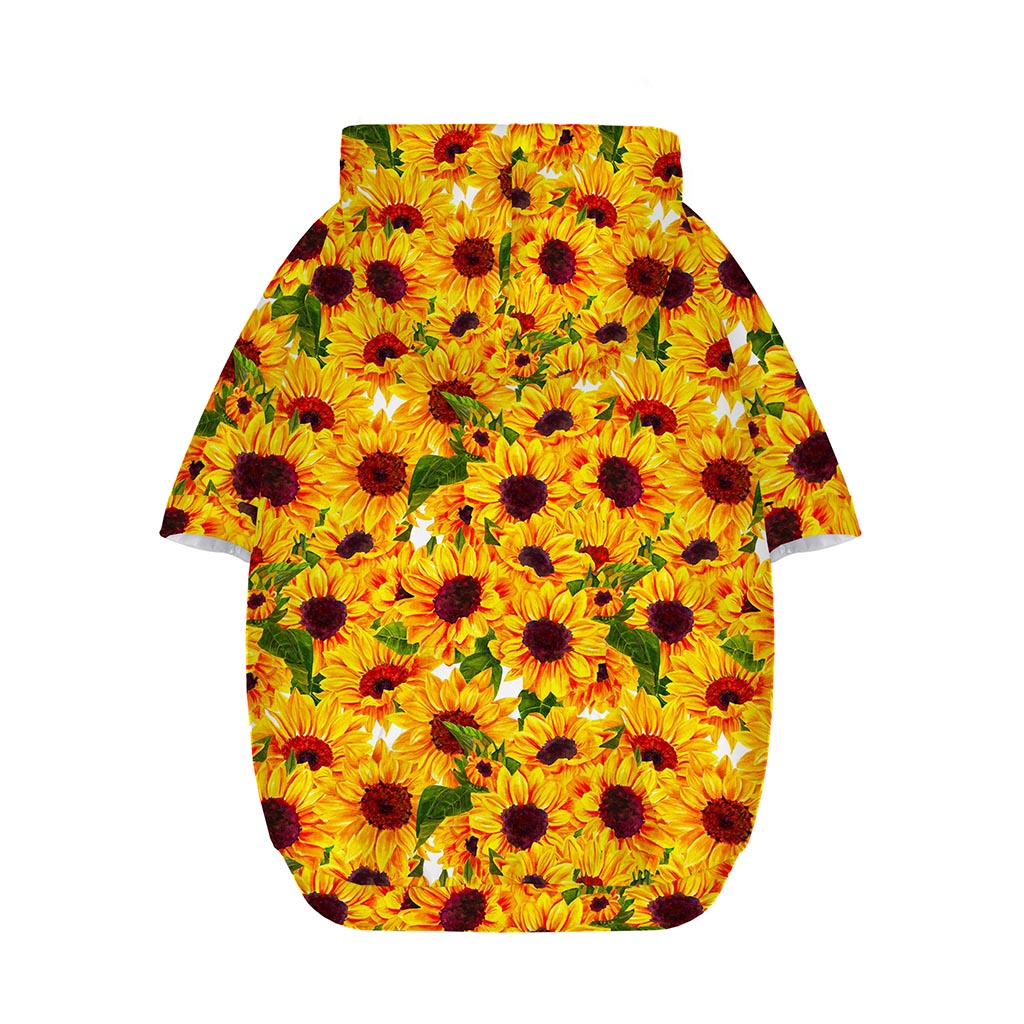 Watercolor Sunflower Pattern Print Dog Zip Up Hoodie