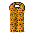 Watercolor Sunflower Pattern Print Double Neoprene Wine Tote